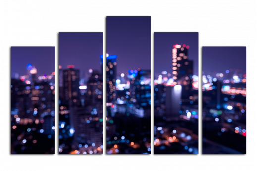 Модульная картина Ночной мегаполис