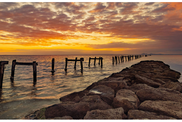 Модульная картина Закат на берегу океана | купить картину в Тольятти Модульная картина Закат на берегу океана