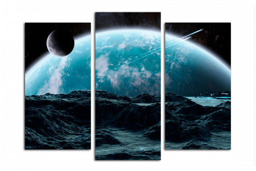 Модульная картина Закат планет